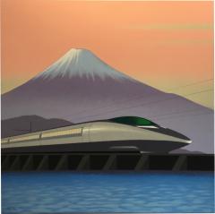 Lynn Curlee JAPANESE BULLET TRAIN Original painting by Lynn Curlee - 998587