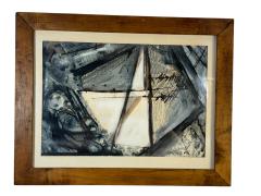 Lyonel Feininger ABSTRACT CUBIST WATERCOLOR IN THE MANNER OF LYONEL FEININGER - 4649219