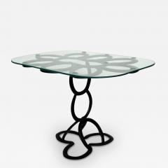 Lyrical Wrought Iron Side Table Made from St Croix Forge Horseshoes circa 1985 - 2980153