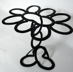 Lyrical Wrought Iron Side Table Made from St Croix Forge Horseshoes circa 1985 - 574549