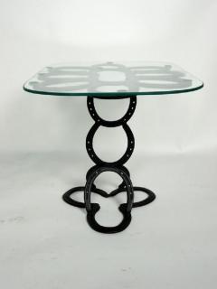 Lyrical Wrought Iron Side Table Made from St Croix Forge Horseshoes circa 1985 - 574552