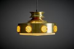 Lyskaer Pendant Lamp in brass Denmark 1960s - 3347441