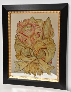 M E Fager PAIR Floral EGLOMIS REVERSE MIRROR PAINTINGS by WILLIAM EDGAR FAGER - 3100785