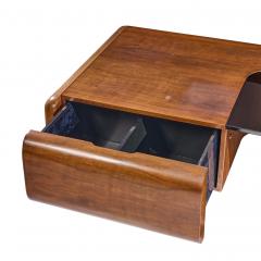 M F Harty M F Harty for Stow Davis Mid Century Walnut Chrome and Glass Executive Desk - 4410608