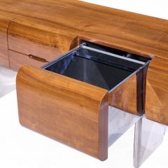 M F Harty M F Harty for Stow Davis Tomorrow Chrome and Walnut Floating Credenza - 4410665