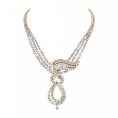 M GERARD 18K YELLOW GOLD 80 CARAT ROUND DIAMOND COLLAR DROP NECKLACE - 2709279