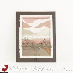 M P Marion Mid Century Landscape Mixed Media Collage - 2354558