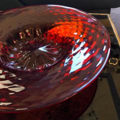 M V M Cappellin Co Modern Round Red Murano Blown Glass Centerpiece by MVM Cappellin Co  - 1696719