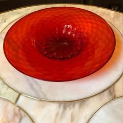 M V M Cappellin Co Modern Round Red Murano Blown Glass Centerpiece by MVM Cappellin Co  - 1696739