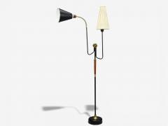 M llers Armatur Eskilstuna Floor Lamp Lacquered Metal Teak Sweden 1950s - 4450174