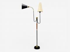 M llers Armatur Eskilstuna Floor Lamp Lacquered Metal Teak Sweden 1950s - 4450175