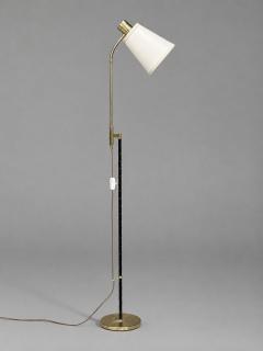 M llers Armatur Eskilstuna Floor Lamp Leather Brass Sweden 1950s - 4753225