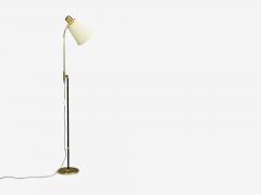 M llers Armatur Eskilstuna Floor Lamp Leather Brass Sweden 1950s - 4753226