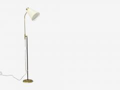 M llers Armatur Eskilstuna Floor Lamp Leather Brass Sweden 1950s - 4753227