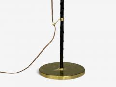 M llers Armatur Eskilstuna Floor Lamp Leather Brass Sweden 1950s - 4753230