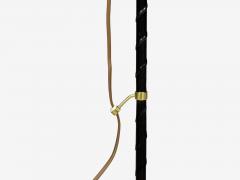 M llers Armatur Eskilstuna Floor Lamp Leather Brass Sweden 1950s - 4753231