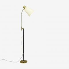 M llers Armatur Eskilstuna Floor Lamp Leather Brass Sweden 1950s - 4753269
