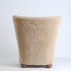 M rta Blomstedt Highback M rta Blomstedt Aulanko Armchair in Honey Natural Sheepskin 1940s - 4572914