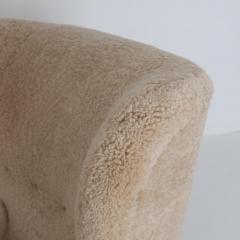 M rta Blomstedt Highback M rta Blomstedt Aulanko Armchair in Honey Natural Sheepskin 1940s - 4572916