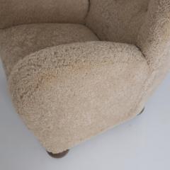M rta Blomstedt Highback M rta Blomstedt Aulanko Armchair in Honey Natural Sheepskin 1940s - 4572917