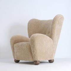 M rta Blomstedt Highback M rta Blomstedt Aulanko Armchair in Honey Natural Sheepskin 1940s - 4572918