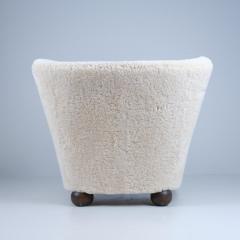 M rta Blomstedt Large M rta Blomstedt Aulanko Armchair in Moonlight Natural Sheepskin 1940s - 4621649