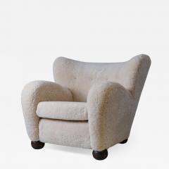 M rta Blomstedt Large M rta Blomstedt Aulanko Armchair in Moonlight Natural Sheepskin 1940s - 4633779