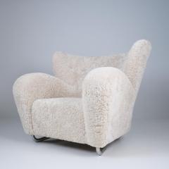 M rta Blomstedt M rta Blomstedt Original Aulanko Lounge Chair In Sheepskin Steel Legs 1939 - 4279706