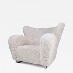 M rta Blomstedt M rta Blomstedt Original Aulanko Lounge Chair In Sheepskin Steel Legs 1939 - 4281517