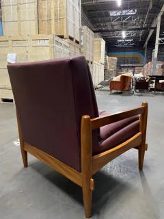 M veis Cimo Brazilian Modern Armchair Pair in Purple Leather Hardwood Cimo Brazil 1960 - 3193592