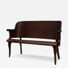 M veis Cimo Mid Century Modern Loveseat in Bent Wood by Cimo c 1950s - 3893722