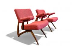 M veis Cimo Set of 2 Armchairs in Hardwood Boucle by Movies Cimo c 1950s - 3929445