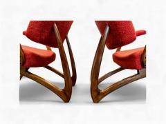 M veis Cimo Set of 2 Armchairs in Hardwood Boucle by Movies Cimo c 1950s - 3929447