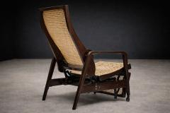 M veis Gerdau Reclining Sun Chaise Lounge in Hardwood Caning by Walter Gerdau 1940s - 4576891