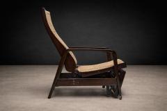 M veis Gerdau Reclining Sun Chaise Lounge in Hardwood Caning by Walter Gerdau 1940s - 4576893
