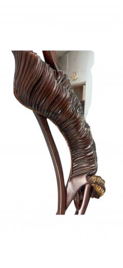 MAGNIFICIENT ART NOUVEAU MAHOGANY GILT LEAF WITH VINES FORM MIRROR - 4466389