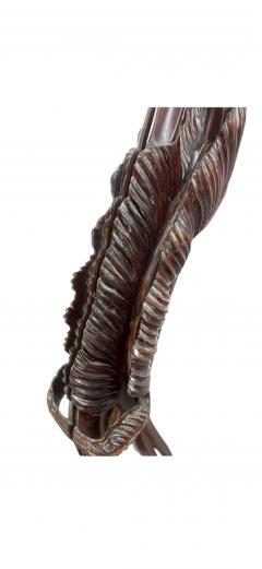 MAGNIFICIENT ART NOUVEAU MAHOGANY GILT LEAF WITH VINES FORM MIRROR - 4466390