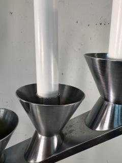 MAGNIFICIENT MODERNIST NICKELED BRONZE CHURCH FLOOR CANDELABRA - 3157396