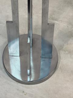 MAGNIFICIENT MODERNIST NICKELED BRONZE CHURCH FLOOR CANDELABRA - 3157397