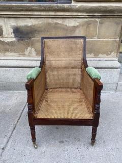 MAHOGANY REGENCY PERIOD LARGE CANED LIBRARY CHAIR - 3434888