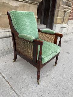 MAHOGANY REGENCY PERIOD LARGE CANED LIBRARY CHAIR - 3434889