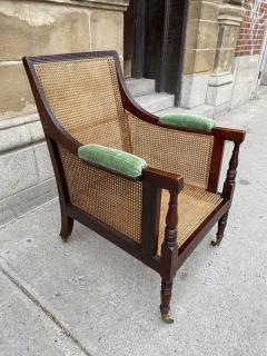 MAHOGANY REGENCY PERIOD LARGE CANED LIBRARY CHAIR - 3434920