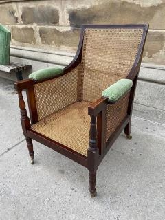 MAHOGANY REGENCY PERIOD LARGE CANED LIBRARY CHAIR - 3434928