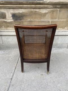 MAHOGANY REGENCY PERIOD LARGE CANED LIBRARY CHAIR - 3434931
