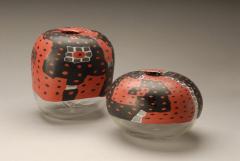 MASSIMO NORDIO Red Black and Clear Vases 1999 - 4025435
