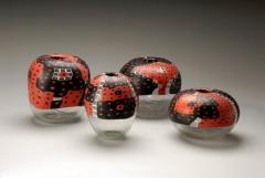 MASSIMO NORDIO Red Black and Clear Vases 1999 - 4025436