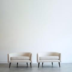 MCM Low Profile Barrel Back Lounge Chairs C 1950s - 4290276