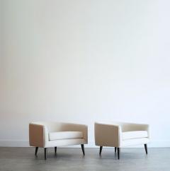 MCM Low Profile Barrel Back Lounge Chairs C 1950s - 4290277