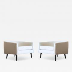 MCM Low Profile Barrel Back Lounge Chairs C 1950s - 4290565