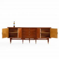 MCM Mahogany Sideboard with Argent Parchment Covered Doors C 1950 - 4602371